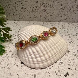 GP stainless steel birthstone gem bracelet